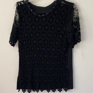 Elegant Black Lace Women's Top